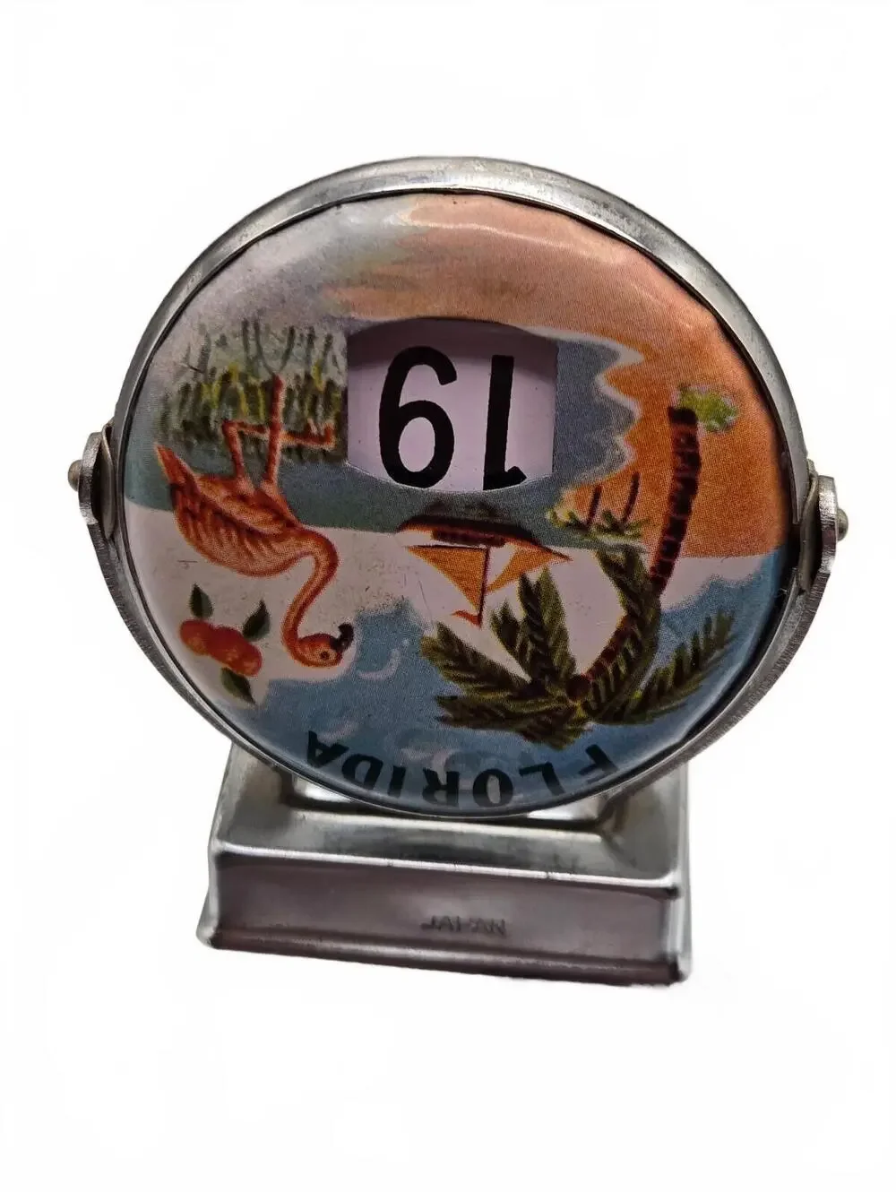 Vintage 1950s Flip Desk Perpetual Calendar, Florida Souvenir Works great